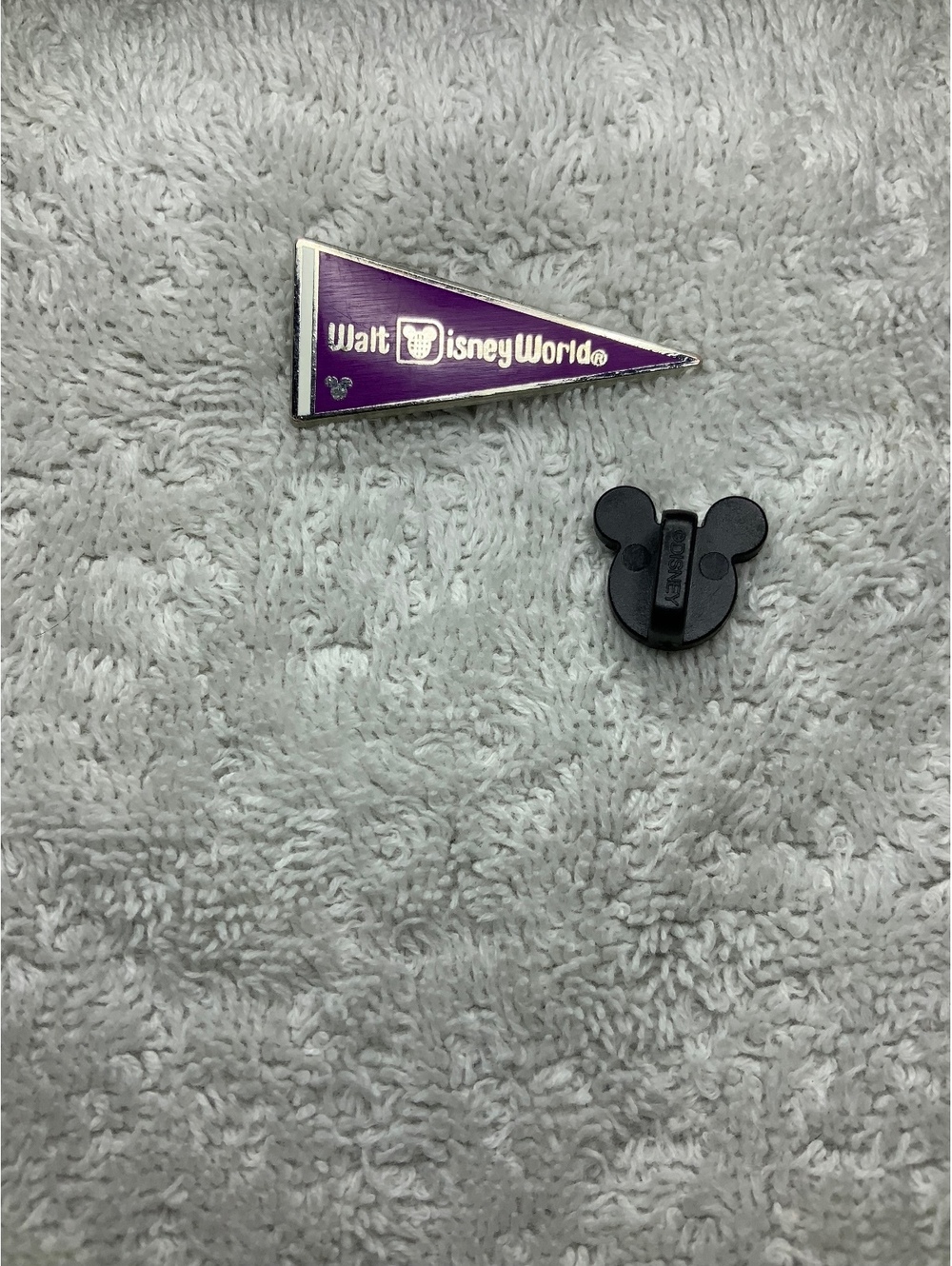 Walt Disney World Purple Pennant Hidden Mickey Pin